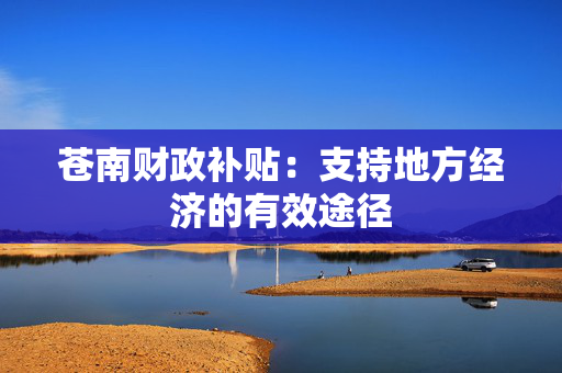 苍南财政补贴：支持地方经济的有效途径
