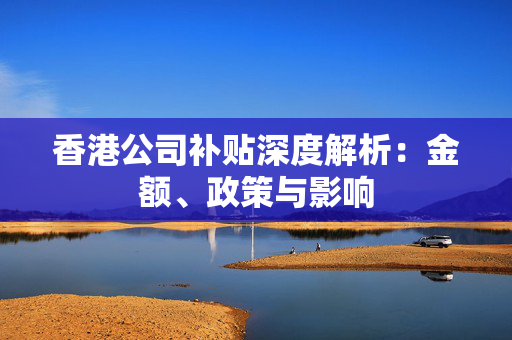 香港公司补贴深度解析：金额、政策与影响