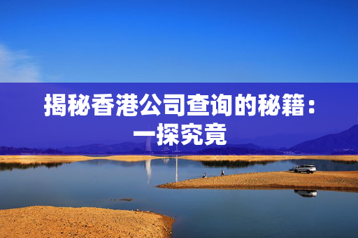 揭秘香港公司查询的秘籍：一探究竟